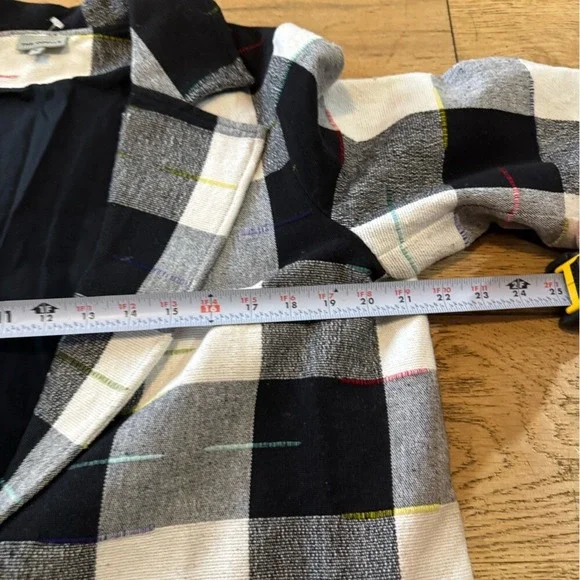 THE ODELLS Black White Buffalo Check Rainbow Embroidered Cotton Blazer M (1232) - Picture 11 of 12